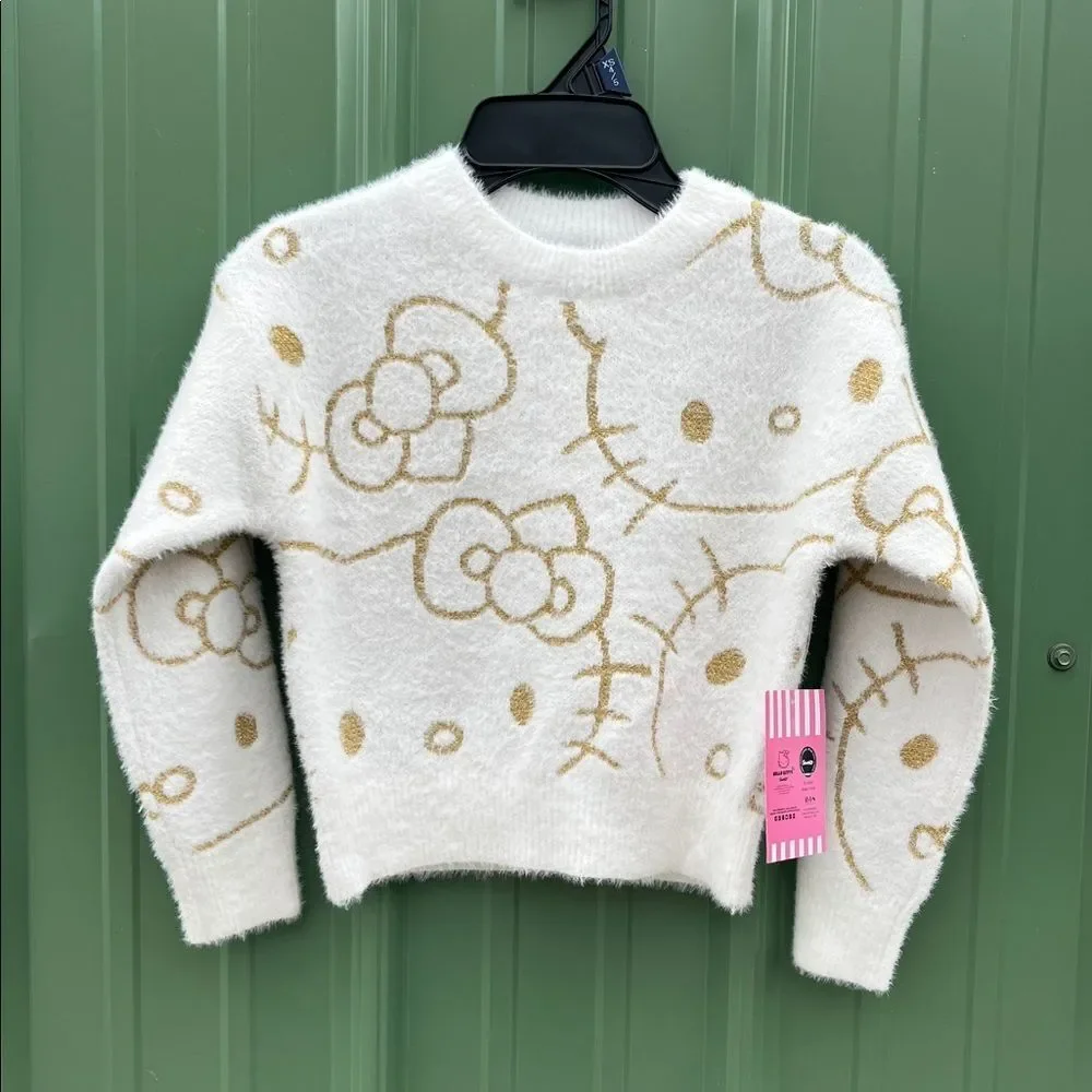 Hello Kitty & Stitch Graphic Eyelash Glitter Sweaters 2-Pack Size XS